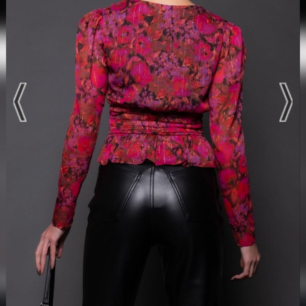 NWT Steve Madden Azura Floral Blouse Sz Small - Picture 2 of 10